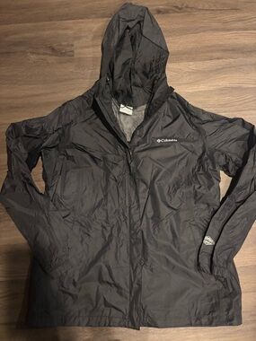 Columbia Black Hooded Windbreaker Jacket